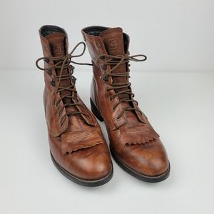 Ariat brown leather laced boots 4LR tech 9.5/10